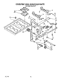 COOKTOP AND MANIFOLD Diagram and Parts List for SGC355XW1  Roper Range