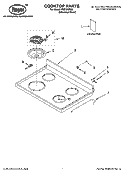 COOKTOP PARTS Diagram and Parts List for FES326RD0  Roper Range
