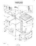 CABINET Diagram and Parts List for DP3801XLW0  Whirlpool Dishwasher