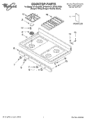 COOKTOP, LITERATURE Diagram and Parts List for SF195LEKT0  Whirlpool Range