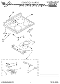 COOKTOP Diagram and Parts List for RF376PXYN4  Whirlpool Range