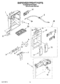 DISPENSER FRONT PARTS Diagram and Parts List for KSRW25CTMK00  KitchenAid Refrigerator