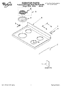 COOKTOP, LITERATURE Diagram and Parts List for RF379LXKT0  Whirlpool Range