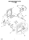 DISPENSER FRONT PARTS Diagram and Parts List for INQ225300  Inglis Refrigerator