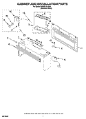 CABINET AND INSTALLATION PARTS Diagram and Parts List for KHMS155LSS2  KitchenAid Microwave