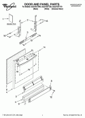 DOOR AND PANEL PARTS Diagram and Parts List for GU2275XTVQ0  Whirlpool Dishwasher