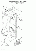 REFRIGERATOR LINER PARTS Diagram and Parts List for 6GD25DCXHS10  Whirlpool Refrigerator