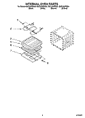 INTERNAL OVEN PARTS Diagram and Parts List for GMC305PDS09  Whirlpool Microwave Oven Combo