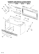 CABINET AND INSTALLATION PARTS Diagram and Parts List for GH9185XLT1  Whirlpool Microwave