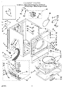CABINET Diagram and Parts List for LGR6634DZ1  Whirlpool Dryer