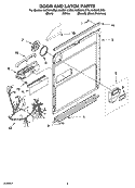 DOOR AND LATCH PARTS Diagram and Parts List for KUDI01ILBS6  KitchenAid Dishwasher