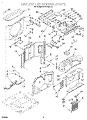 AIRFLOW AND CONTROL Diagram and Parts List for BHAC1230AS1  Whirlpool Air Conditioner