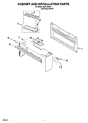 CABINET AND INSTALLATION PARTS Diagram and Parts List for IOR14XRD1  Inglis Microwave