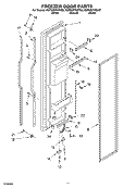 FREEZER DOOR PARTS Diagram and Parts List for KSFS25FKBL02  KitchenAid Refrigerator