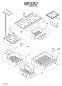 SHELF PARTS Diagram and Parts List for KBFC42FTS03  KitchenAid Refrigerator
