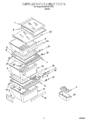 REFRIGERATOR SHELF Diagram and Parts List for 6ED22DQXFW00  Whirlpool Refrigerator