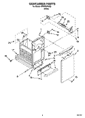 CONTAINER PARTS Diagram and Parts List for KFCP02IRWH0  KitchenAid Trash Compactor
