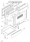 DOOR AND DRAWER Diagram and Parts List for KGST307FAL0  KitchenAid Range