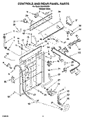 CONTROLS AND REAR PANEL PARTS Diagram and Parts List for RAX4232RQ4  Roper Washer