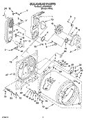 BULKHEAD PARTS Diagram and Parts List for LGN2000KQ2  Whirlpool Dryer