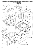 EVAPORATOR, ICE CUTTER GRID AND WATER PARTS Diagram and Parts List for KUIA15NRHS11  KitchenAid Ice Maker