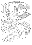 SHELF Diagram and Parts List for KTRS21MDWH02  KitchenAid Refrigerator