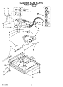 MACHINE BASE PARTS Diagram and Parts List for 8TLSQ8533LT1  Whirlpool Washer