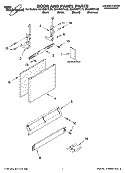 DOOR AND PANEL PARTS Diagram and Parts List for GU1200XTLT3  Whirlpool Dishwasher