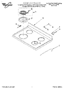 COOKTOP Diagram and Parts List for GR395LXGB0  Whirlpool Range