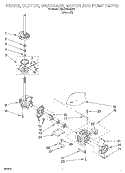 BRAKE, CLUTCH, GEARCASE, MOTOR AND PUMP Diagram and Parts List for 7MLSR8544JT0  Whirlpool Washer