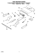 TOP VENTING Diagram and Parts List for RBD305PDB12  Whirlpool Wall Oven