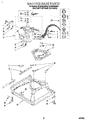 MACHINE BASE Diagram and Parts List for 8LSP6244BG2  Whirlpool Washer