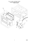 DOOR AND LATCH Diagram and Parts List for MT6120XEQ0  Whirlpool Microwave