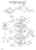 REFRIGERATOR SHELF Diagram and Parts List for KSSS42QJT00  KitchenAid Refrigerator