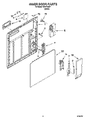 INNER DOOR PARTS Diagram and Parts List for IRD6750D1  Inglis Dishwasher