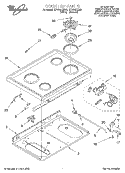COOKTOP Diagram and Parts List for RF4700XBN4  Whirlpool Range