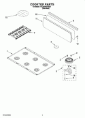 COOKTOP PARTS Diagram and Parts List for YKDRP467RS01  KitchenAid Range