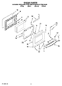 DOOR PARTS Diagram and Parts List for GY397LXUS0  Whirlpool Range