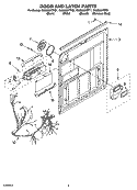 DOOR AND LATCH PARTS Diagram and Parts List for GU2500XTPT1  Whirlpool Dishwasher