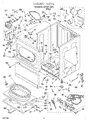 CABINET Diagram and Parts List for CGW2791EW0  Whirlpool Dryer