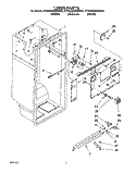 LINER Diagram and Parts List for ET25DQRBW00  Whirlpool Refrigerator