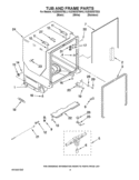 TUB AND FRAME PARTS Diagram and Parts List for KUDS03STBL3  KitchenAid Dishwasher