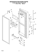REFRIGERATOR DOOR PARTS Diagram and Parts List for 5VGS7SHGKT01  Whirlpool Refrigerator