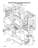 LOWER CABINET AND FRONT PANEL Diagram and Parts List for CS5100XSW1  Whirlpool Dryer
