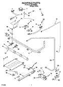 MANIFOLD PARTS Diagram and Parts List for SF315PEPQ3  Whirlpool Range