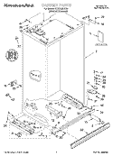CABINET, LITERATURE Diagram and Parts List for KSSS36FJX00  KitchenAid Refrigerator