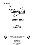 SECTION Diagram and Parts List for LE6600XPW0  Whirlpool Dryer