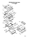 REFRIGERATOR SHELF Diagram and Parts List for KSRB25QABL01  KitchenAid Refrigerator