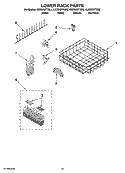 LOWER RACK PARTS Diagram and Parts List for KUDS03FTSS3  KitchenAid Dishwasher