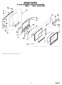 DOOR PARTS Diagram and Parts List for GH6208XRS0  Whirlpool Microwave